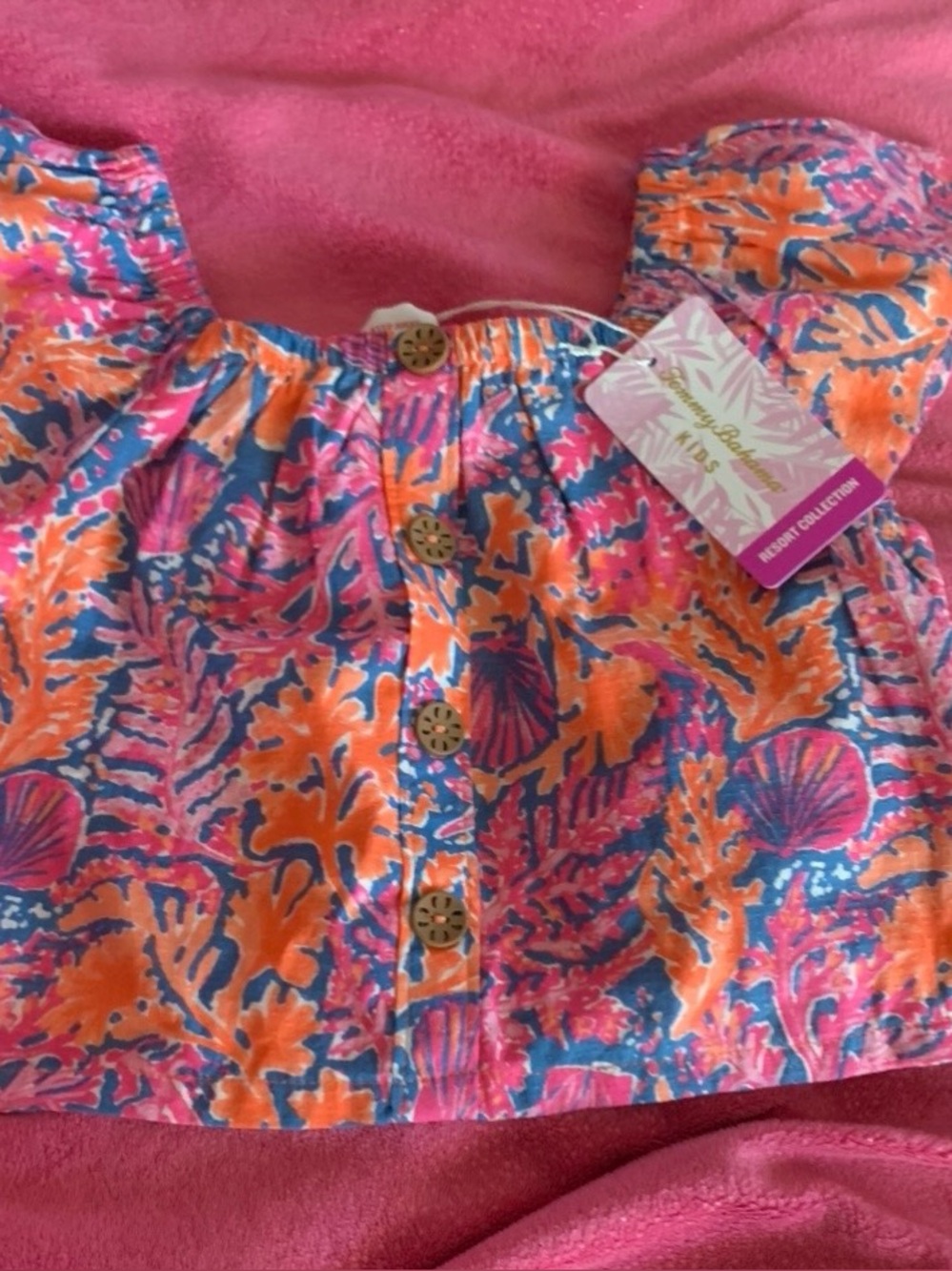Girls Tommy Bahama in Pink & Orange - Tropical Print top size 5 NWT